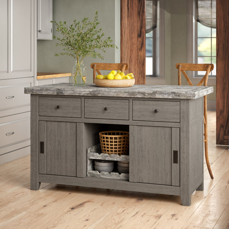 Three Posts™ Blissfield 60'' Solid Wood Kitchen Island & Reviews Wayfair